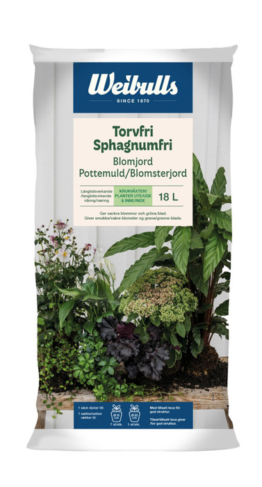 Sphagnumfri pottemuld 18 liter